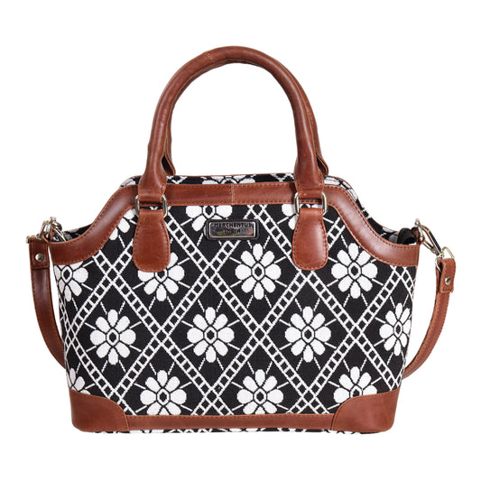 Chocolate Ladies Bag | Cotton & Leather Handbag for Women – MERCHENTUS INDIA