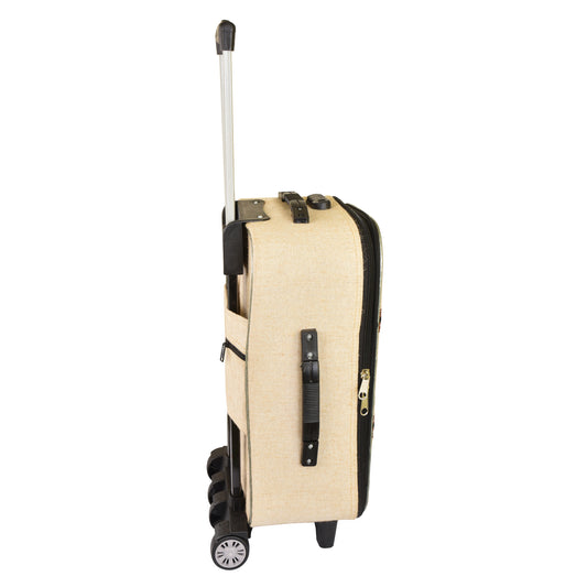 OXFORD JUTE TROLLEY BAG COMBO (Set of 2) – Jute & Leather Blend Travel Trolleys